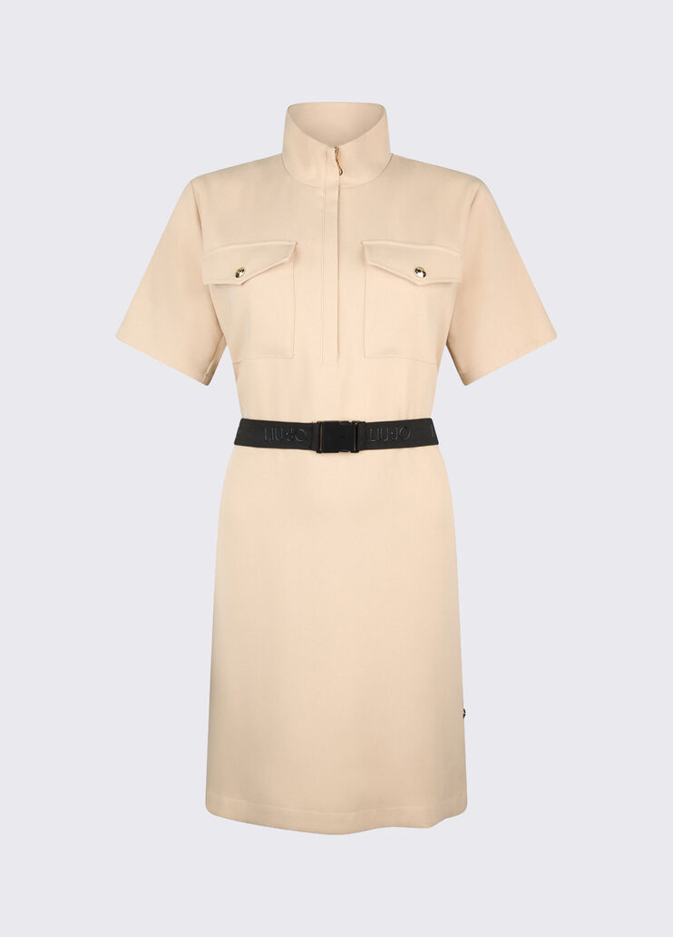 Kurzes Kleid mit Gürtel Beige Liu Jo - large image number 6