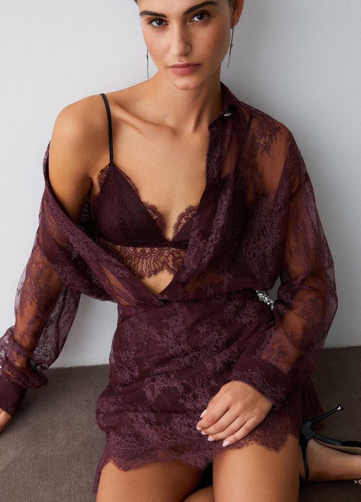 Chantilly lace bralette dark brown Liu Jo - medium