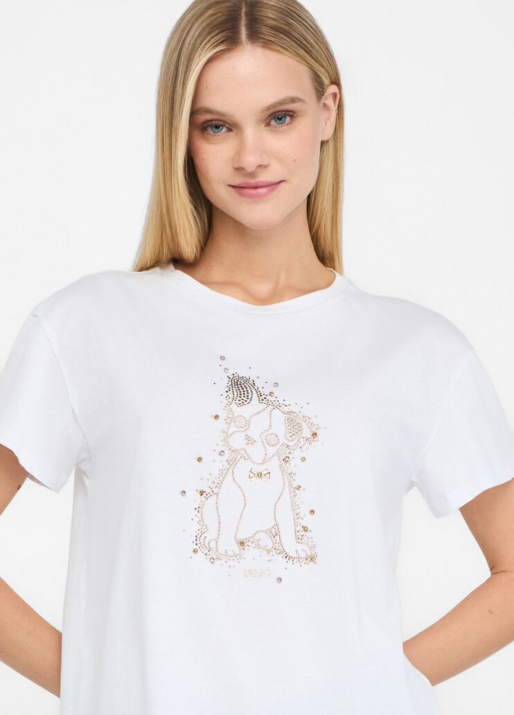 T-shirt with rhinestones white Liu Jo - large image number 2 T-shirt with rhinestones white Liu Jo - large image number 2