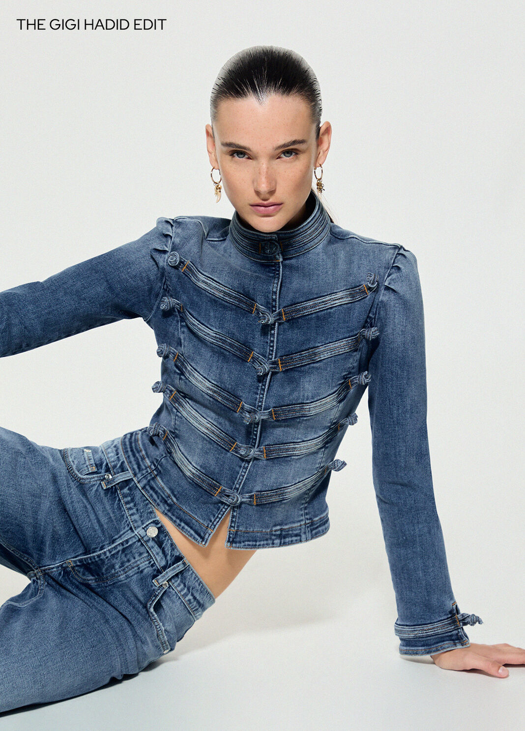Jacke aus Denim mit alamari blauer Denim Liu Jo - large image number 3