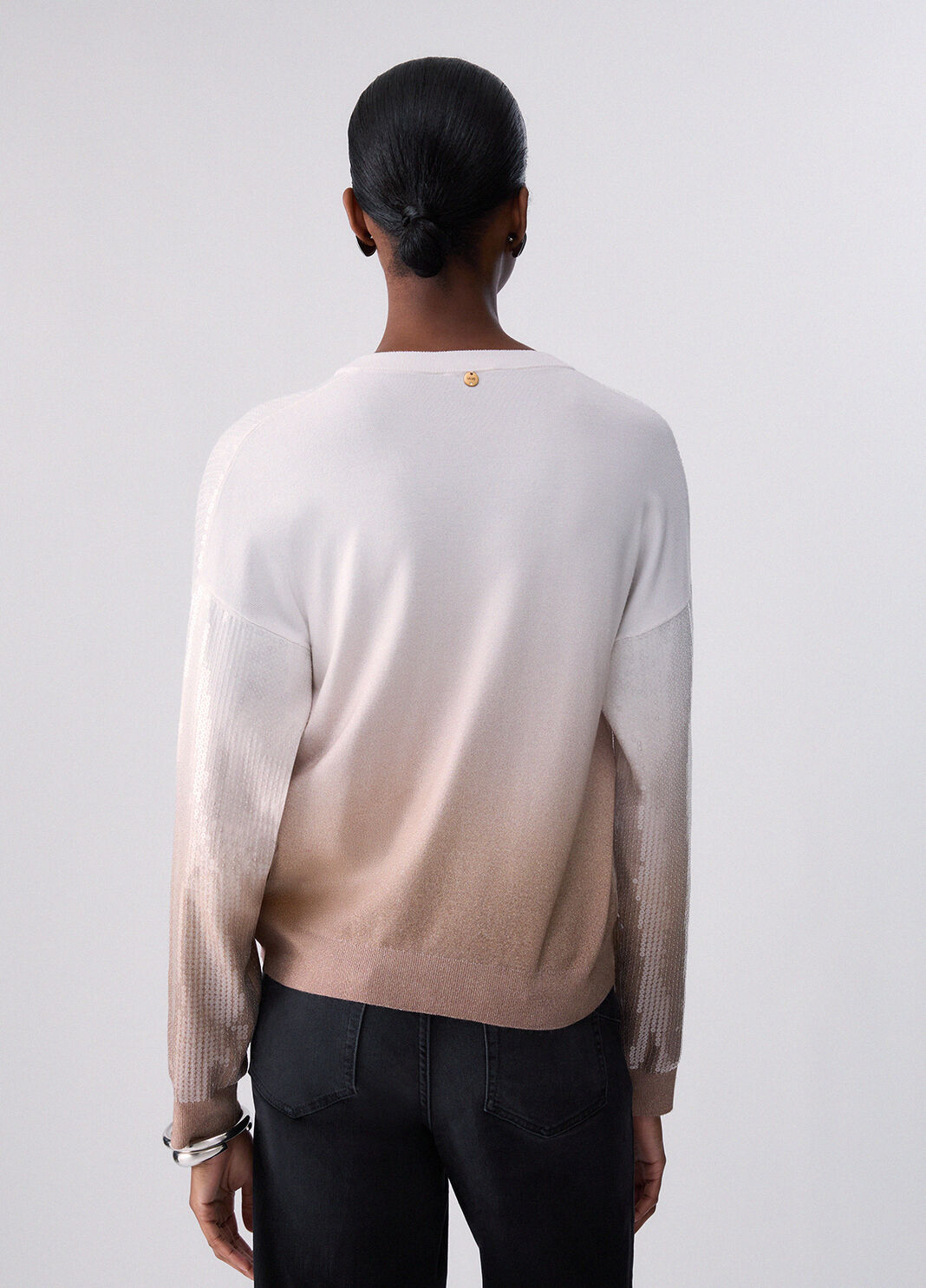 D&eacute;grad&eacute;-Pullover mit Pailletten beige Liu Jo - large image number 1