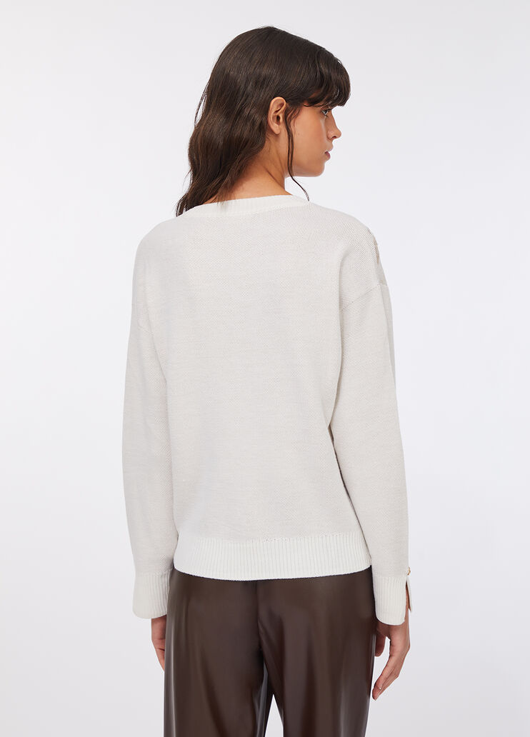Pull jacquard en laine blanc Liu Jo - large image number 1