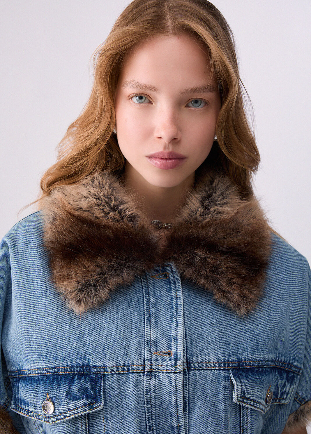 Denim-Weste mit Teddy-Details denimblau Liu Jo - large image number 4