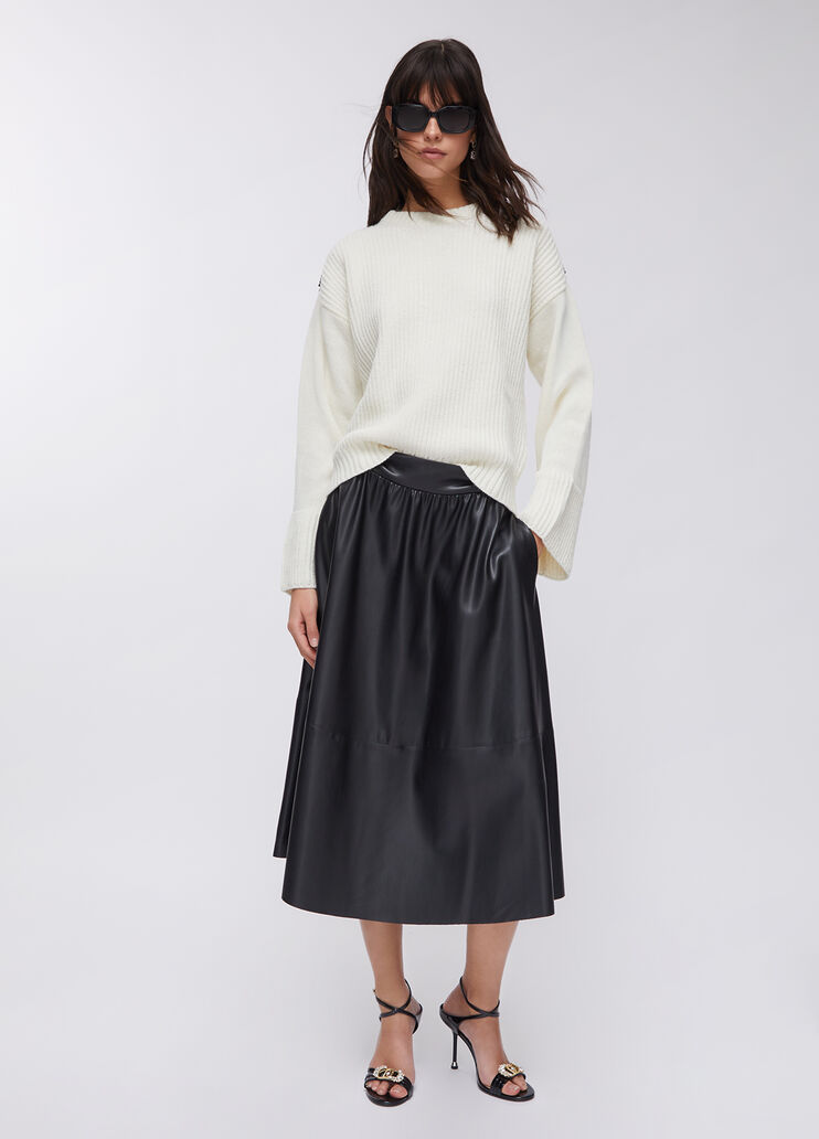 Wool sweater with gemstones cream Liu Jo - medium