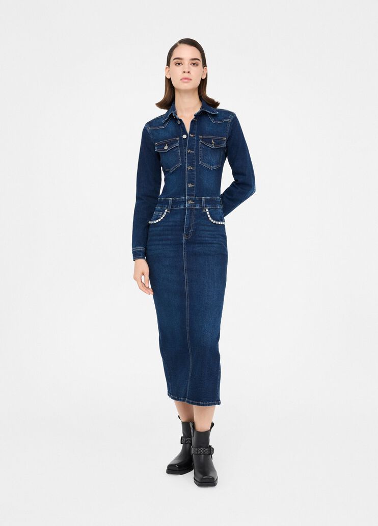 Hemdblusenkleid aus Denim Dunkles Denimblau Liu Jo - medium Hemdblusenkleid aus Denim Dunkles Denimblau Liu Jo - medium