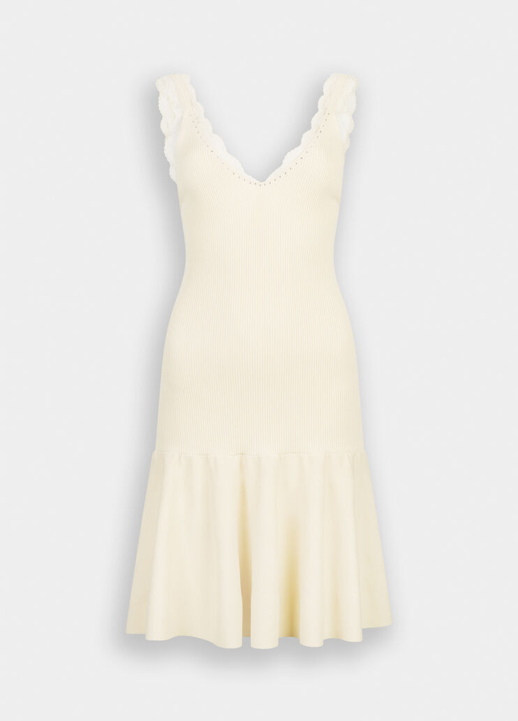 Короткое платье с кружевными деталями светло-бежевый Liu Jo - large image number 6