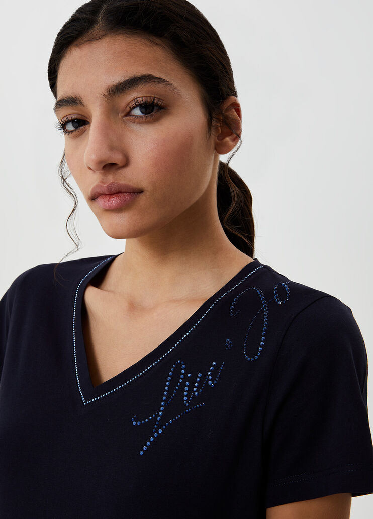 T-shirt with logo Dark blue Liu Jo - large image number 2