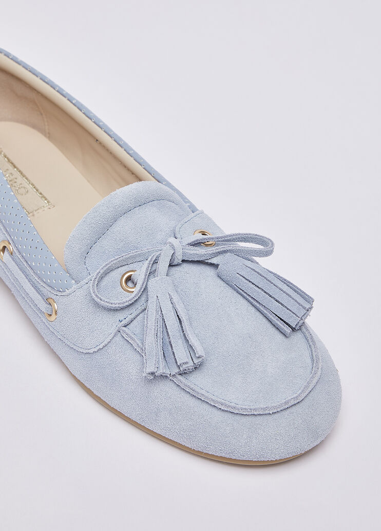 Suede loafers with tassels light blue Liu Jo - large image number 4