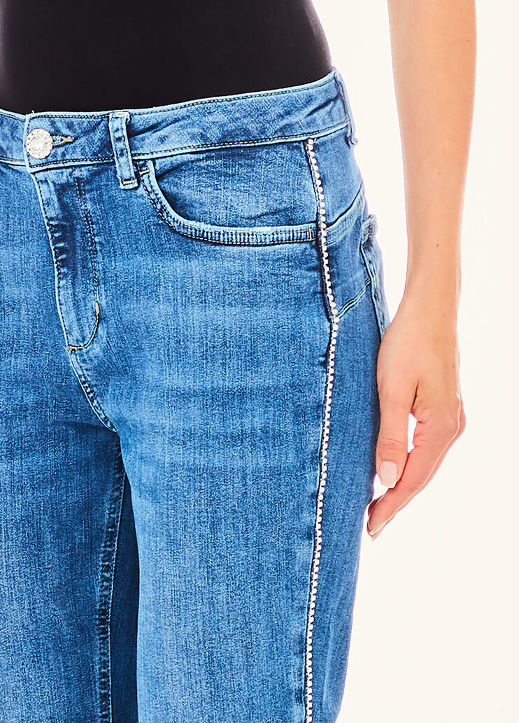 Джинсы с вытачками Bottom Up и стразами тёмно-синий деним Liu Jo - large image number 2