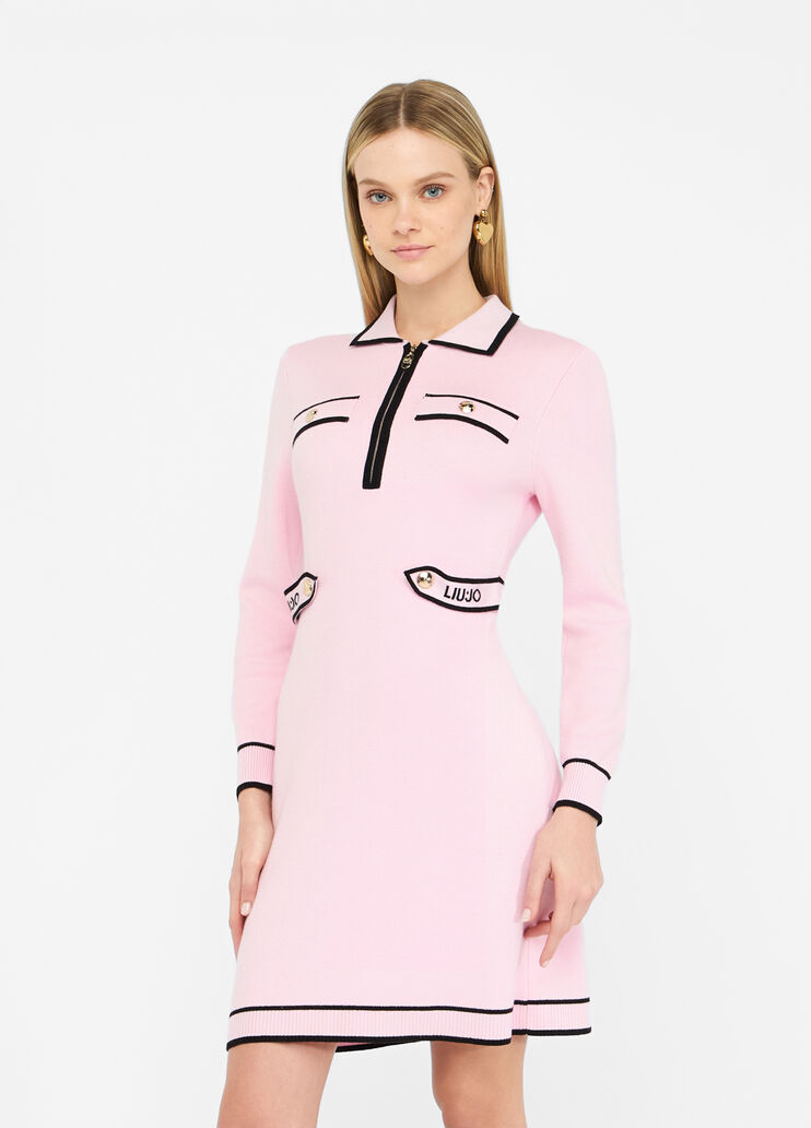 Silk-blend knit dress pink Liu Jo - medium Silk-blend knit dress pink Liu Jo - medium