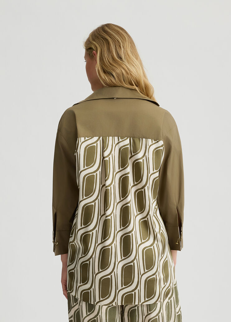 Cotton shirt with print green Liu Jo - large image number 1 Cotton shirt with print green Liu Jo - large image number 1