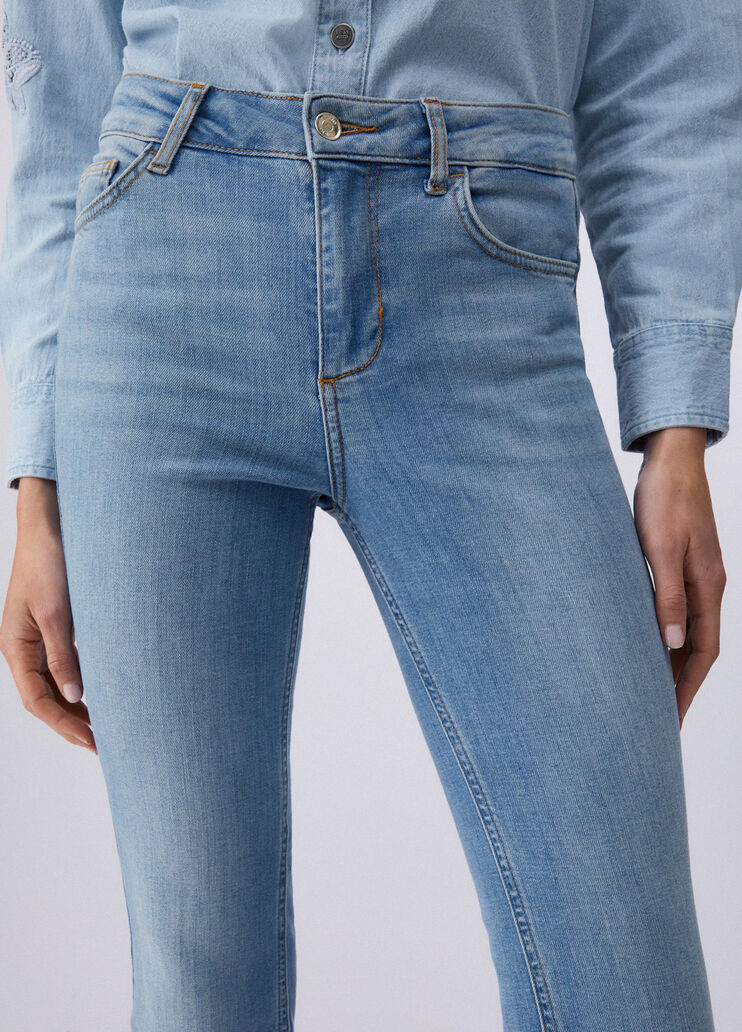 Jean évasé à taille haute denim Liu Jo - large image number 4