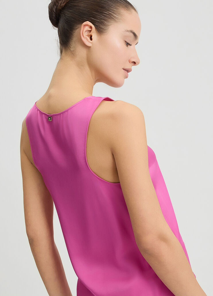 Peony pink satin top pink Liu Jo - large image number 4 Peony pink satin top pink Liu Jo - large image number 4