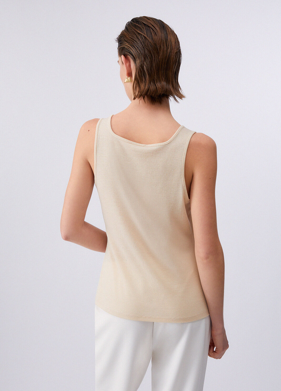 Top with monogram logo champagne Liu Jo - large image number 1