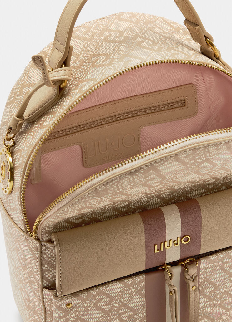 Rucksack with monogram print beige Liu Jo - large image number 6 Rucksack with monogram print beige Liu Jo - large image number 6