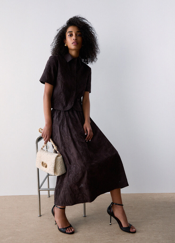 Musselinrock mit Stickereien Dunkelbraun Liu Jo - medium