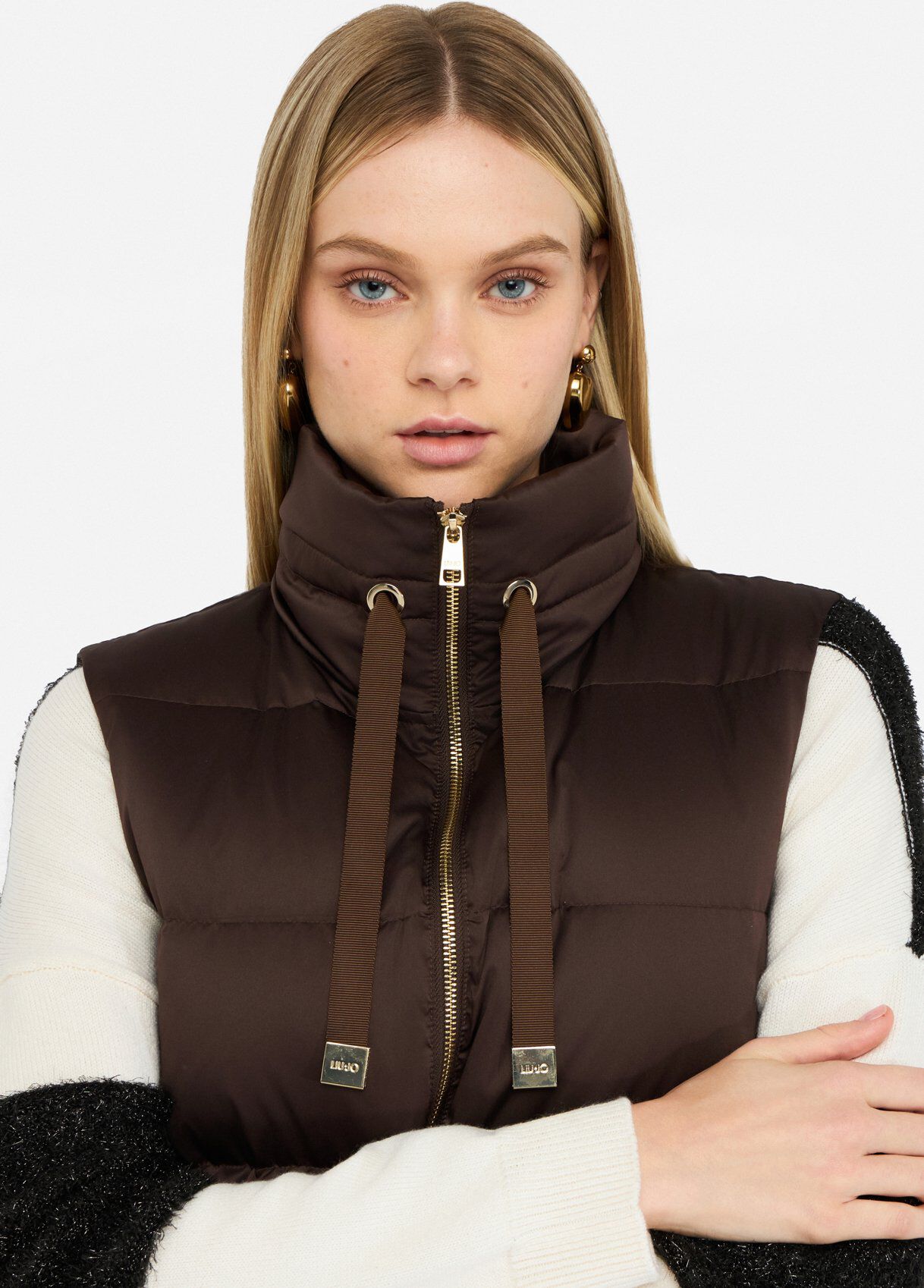 Longline padded vest colour chocolate | Liu Jo