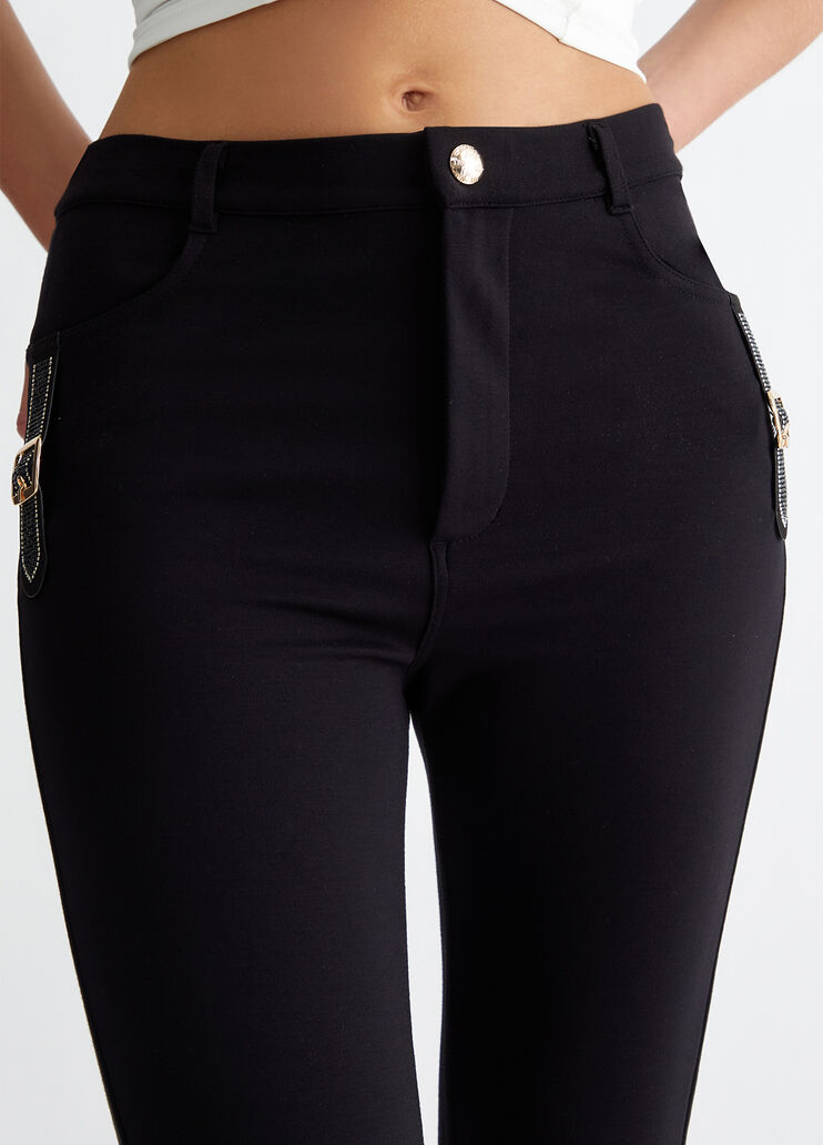 Hose aus Stretchjersey Farbe Schwarz/Strass | Liu Jo