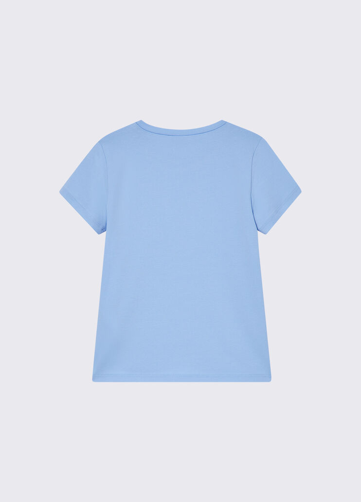 T-shirt with logo and gemstones light blue Liu Jo - medium