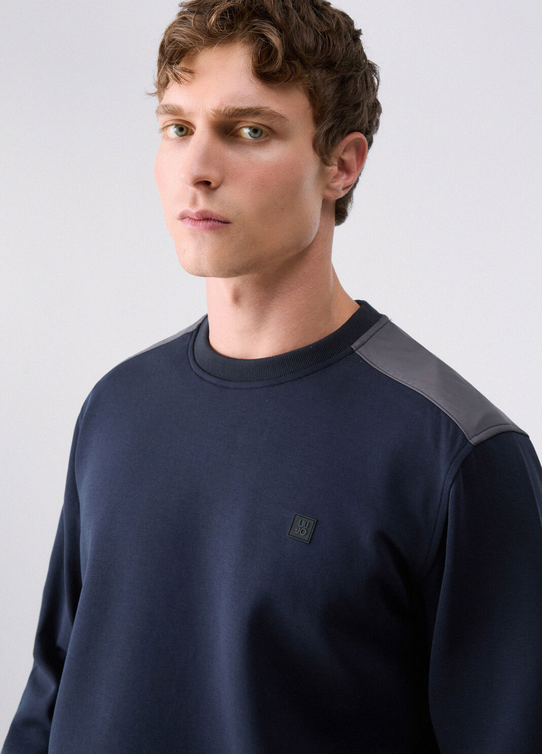 Sweatshirt with scuba inserts dark blue Liu Jo - large image number 4