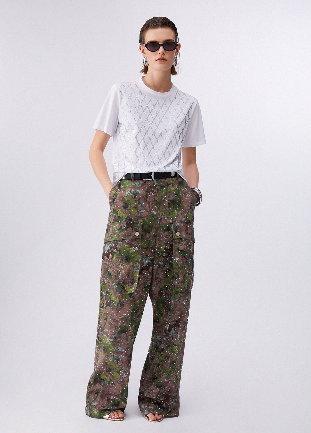 T-Shirt mit eingefassten Schmucksteinen Wei&szlig; Liu Jo - large image number 5