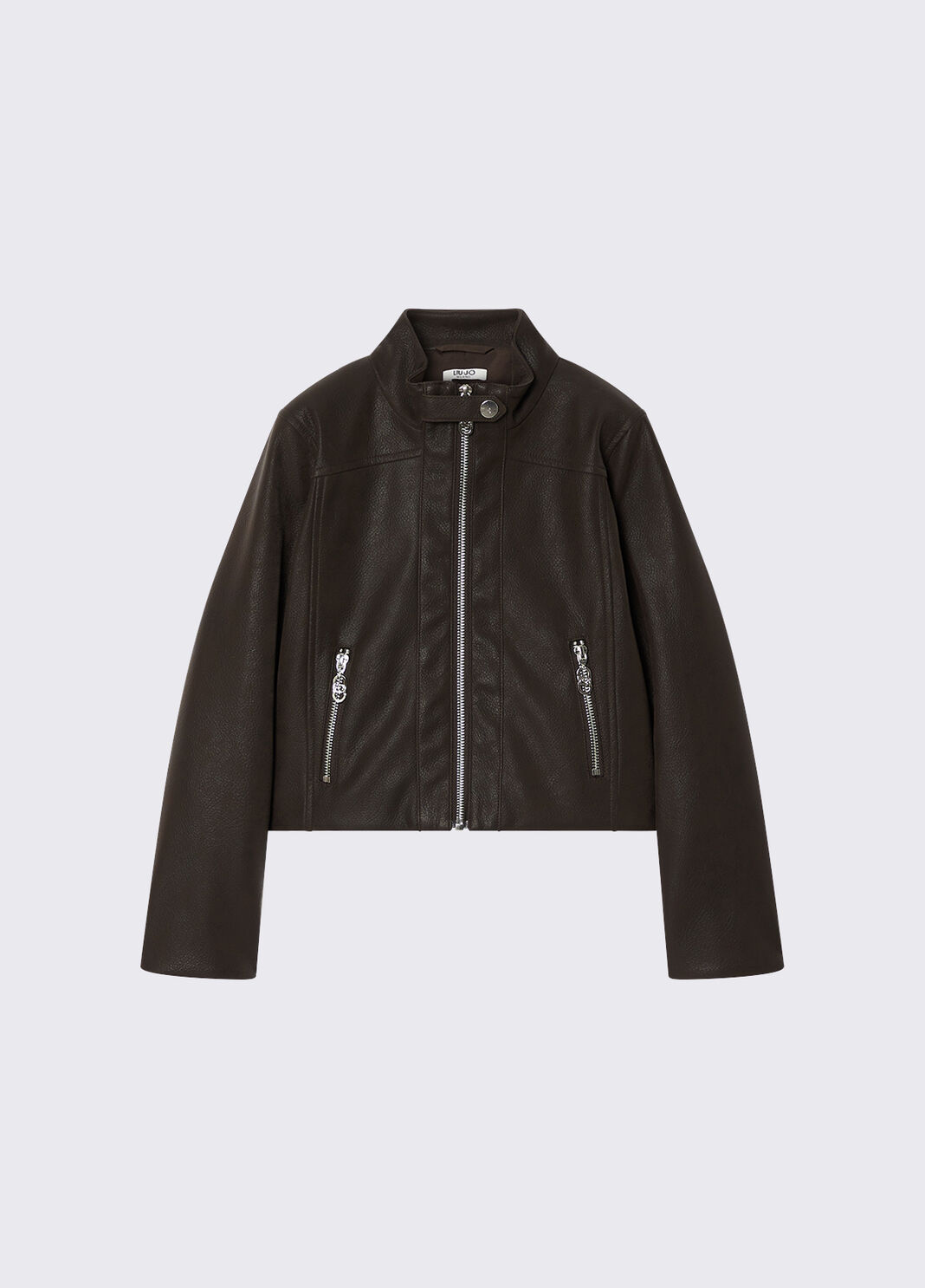 Coated Fabric Biker Jacket dark brown Liu Jo - large image number 2
