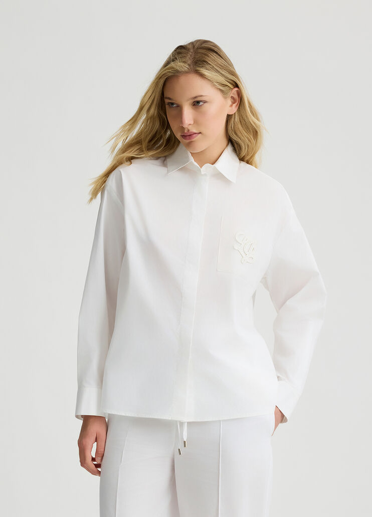 Organza and poplin shirt white Liu Jo - large image number 0 Organza and poplin shirt white Liu Jo - large image number 0