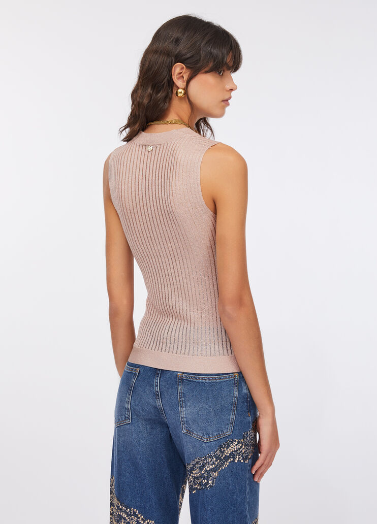 Lurex® knit top light pink Liu Jo - large image number 1