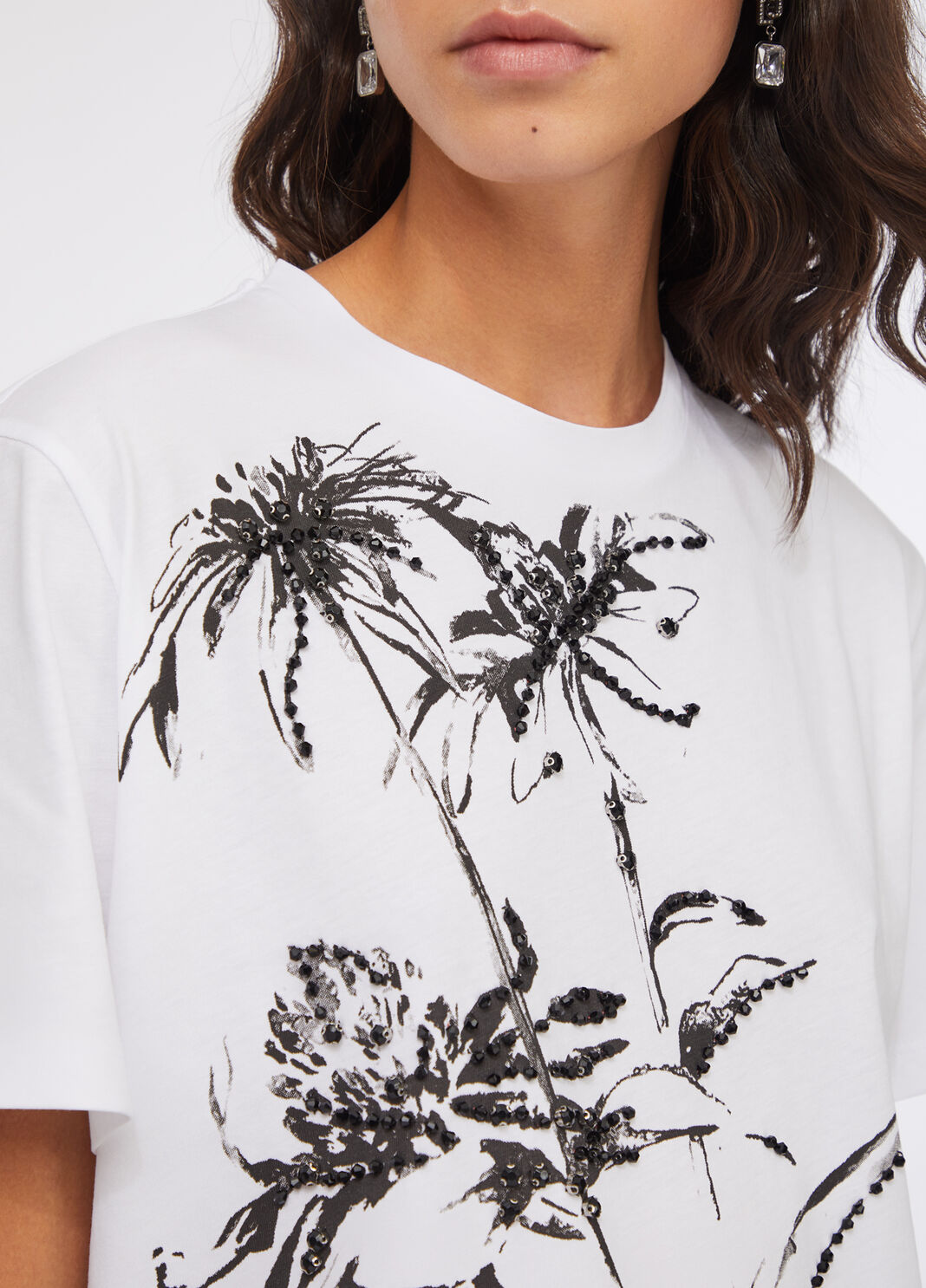 Camiseta de algod&oacute;n con estampado blanco Liu Jo - large image number 4