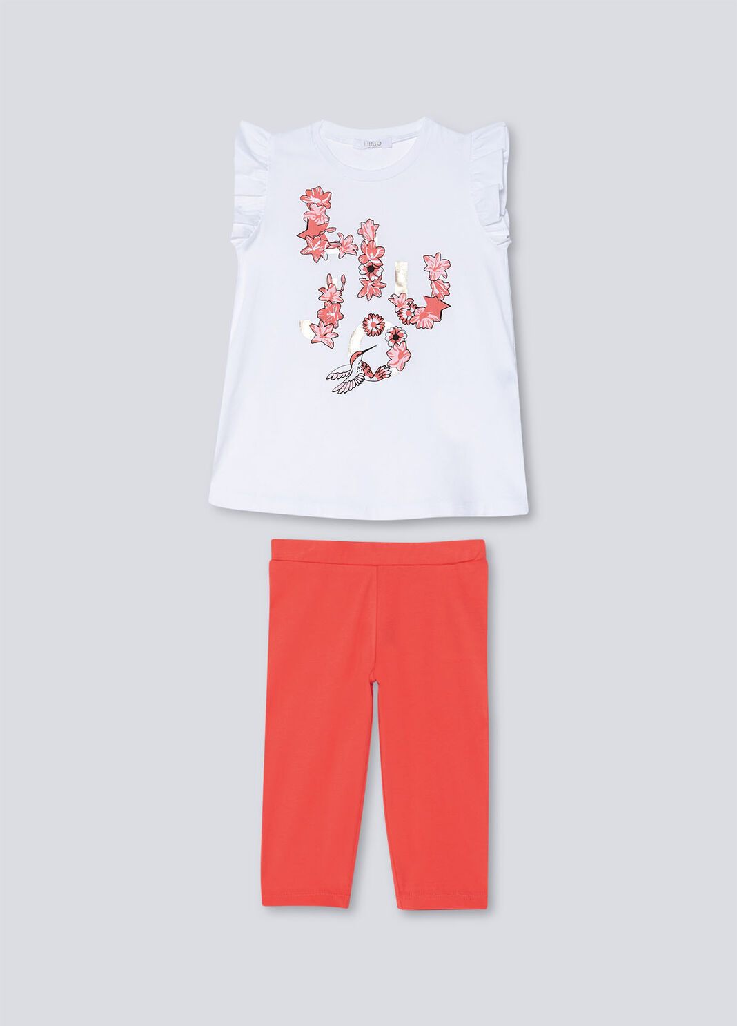 Maxi T-shirt and leggings outfit white / coral Liu Jo - large image number 0