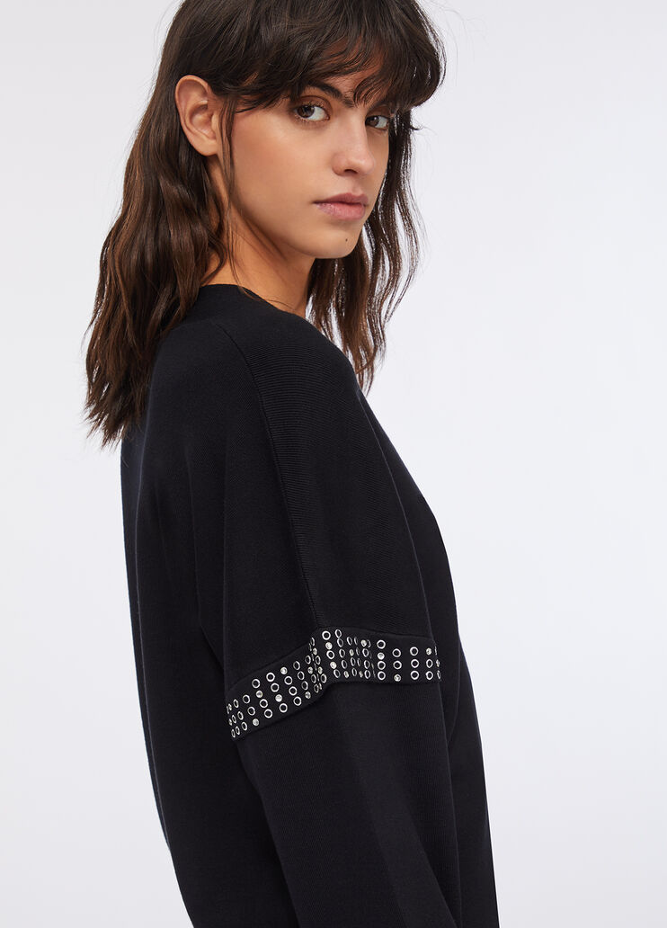 Jumper with jewel appliqués black Liu Jo - large image number 3