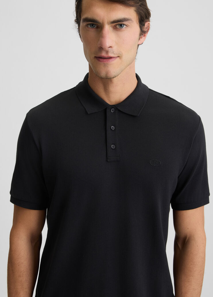 Black pique polo shirt black Liu Jo - medium Black pique polo shirt black Liu Jo - medium
