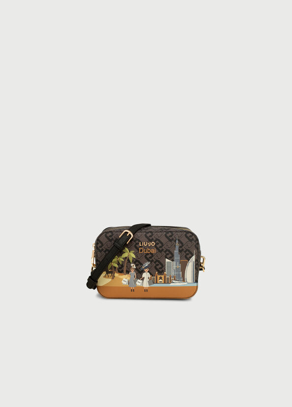 Crossbody bag with city Brown Liu Jo - large image number 0