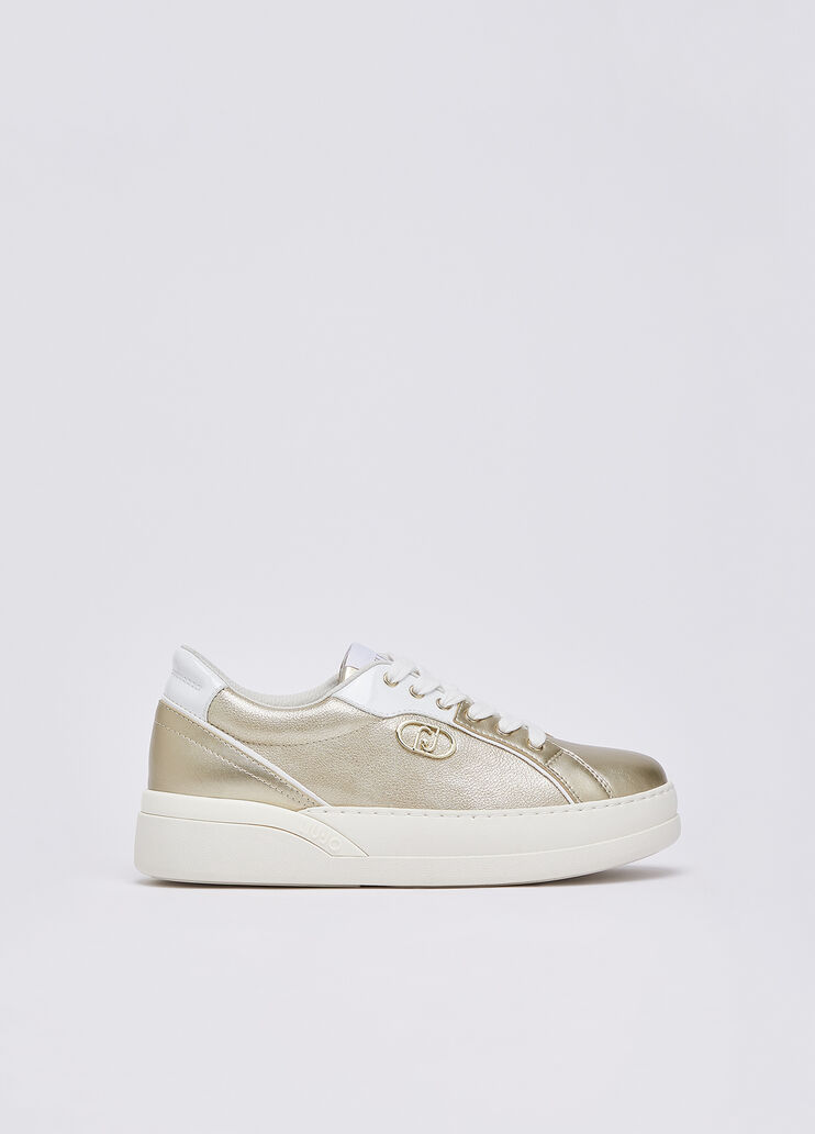 Sneakers in pelle laminata oro chiaro Liu Jo - medium
