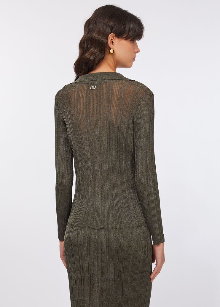 Pull en Lurex® vert mousse Liu Jo - large image number 1