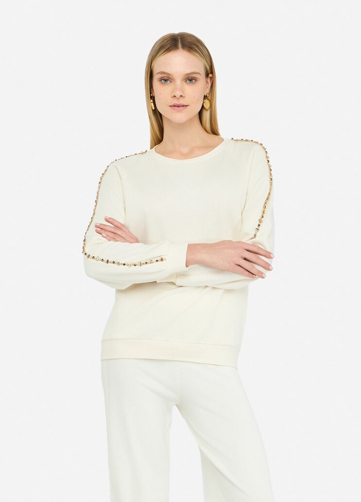 Liu Jo Better sweatshirt with gemstones milk white Liu Jo - medium Liu Jo Better sweatshirt with gemstones milk white Liu Jo - medium