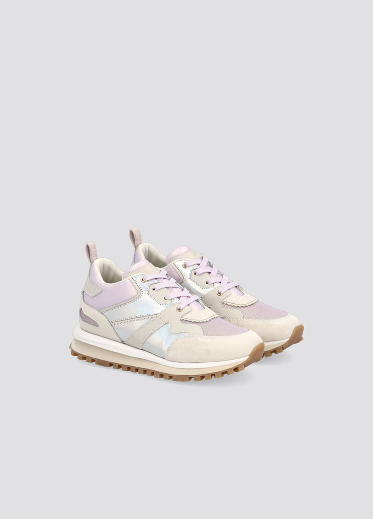 Zweifarbiger Sneaker in Metallic-Optik Creme/Puder Liu Jo - large image number 0