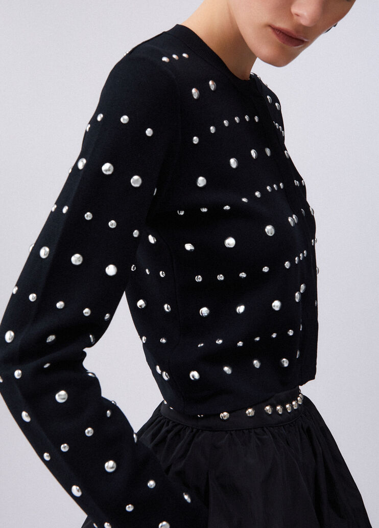 Cardigan with studs black Liu Jo - large image number 4