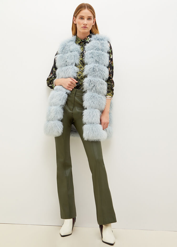 Faux fur gilet light blue Liu Jo - large image number 3
