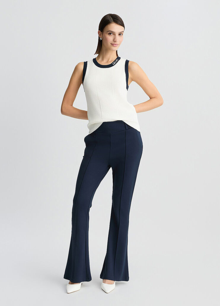 White ribbed top white Liu Jo - large image number 5 White ribbed top white Liu Jo - large image number 5