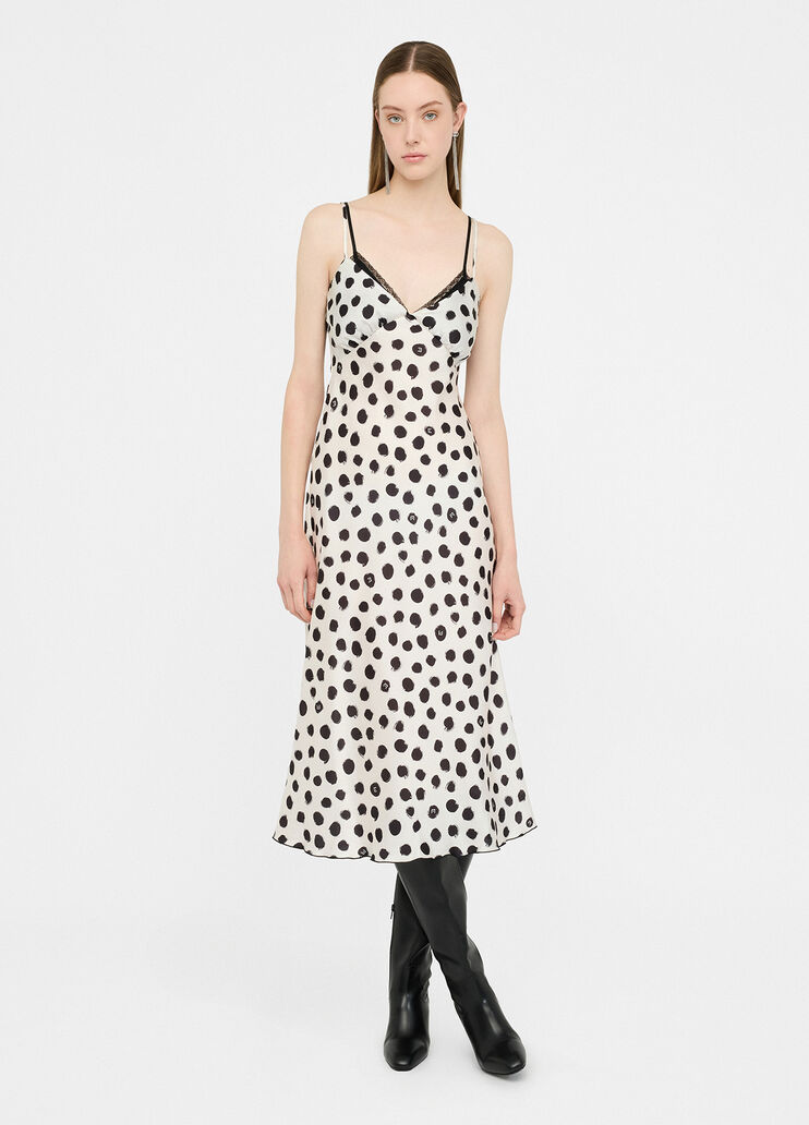 Langes Kleid mit Tupfen Weiß mit Tupfen Liu Jo - medium Langes Kleid mit Tupfen Weiß mit Tupfen Liu Jo - medium