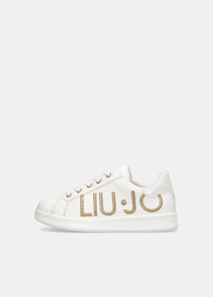 Sneakers with maxi glitter logo white Liu Jo - large image number 4