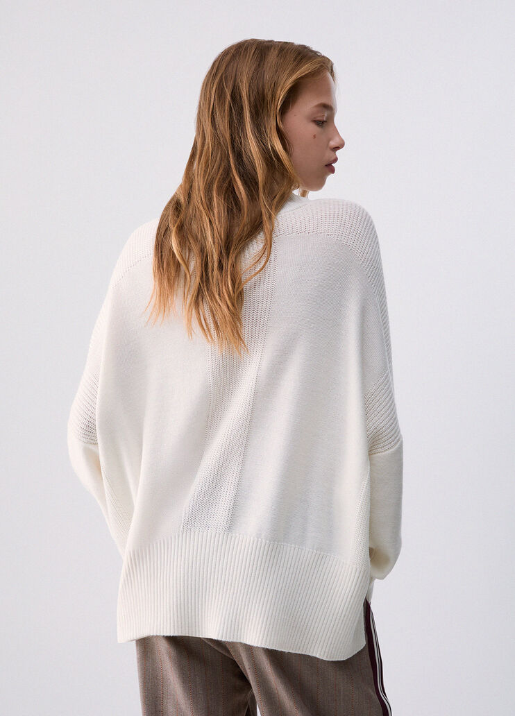 Wool Blend Turtleneck with Buttons white Liu Jo - medium