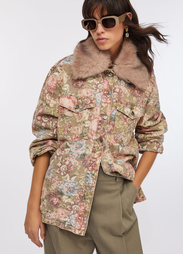 Faux fur jacket with collar sanderson print Liu Jo - large image number 2