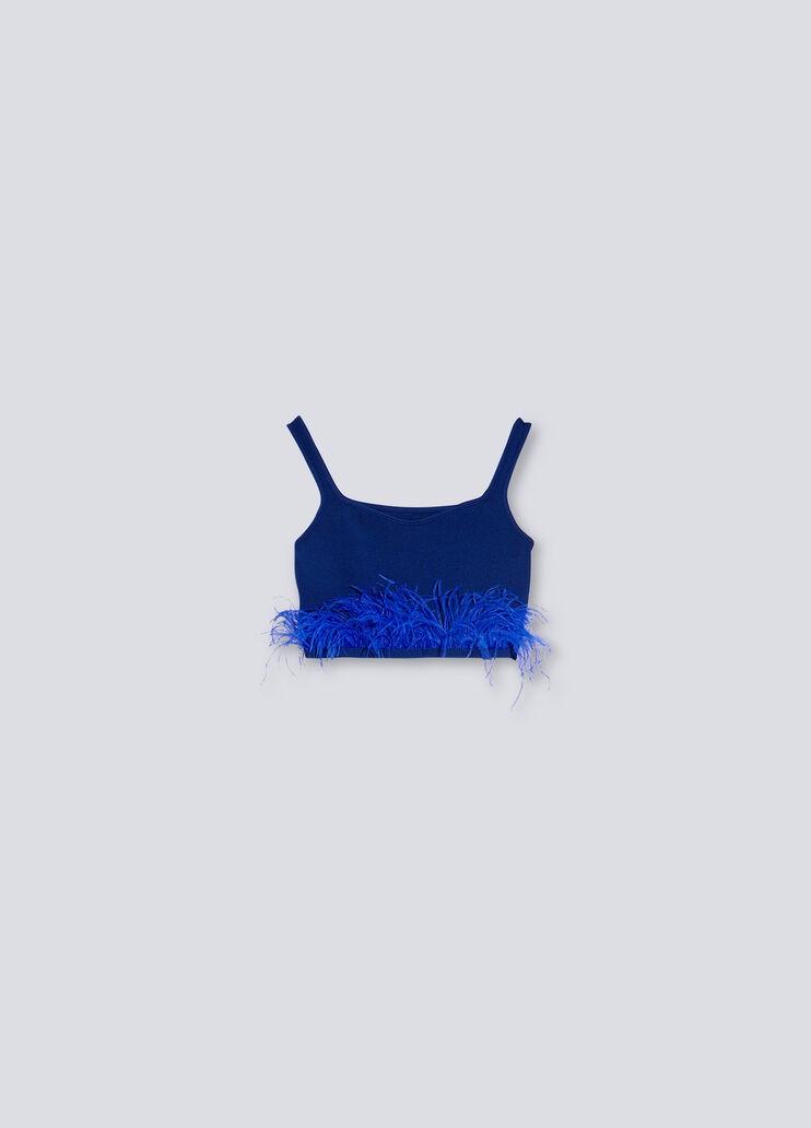 Top with feathers dark blue Liu Jo - large image number 4 Top with feathers dark blue Liu Jo - large image number 4
