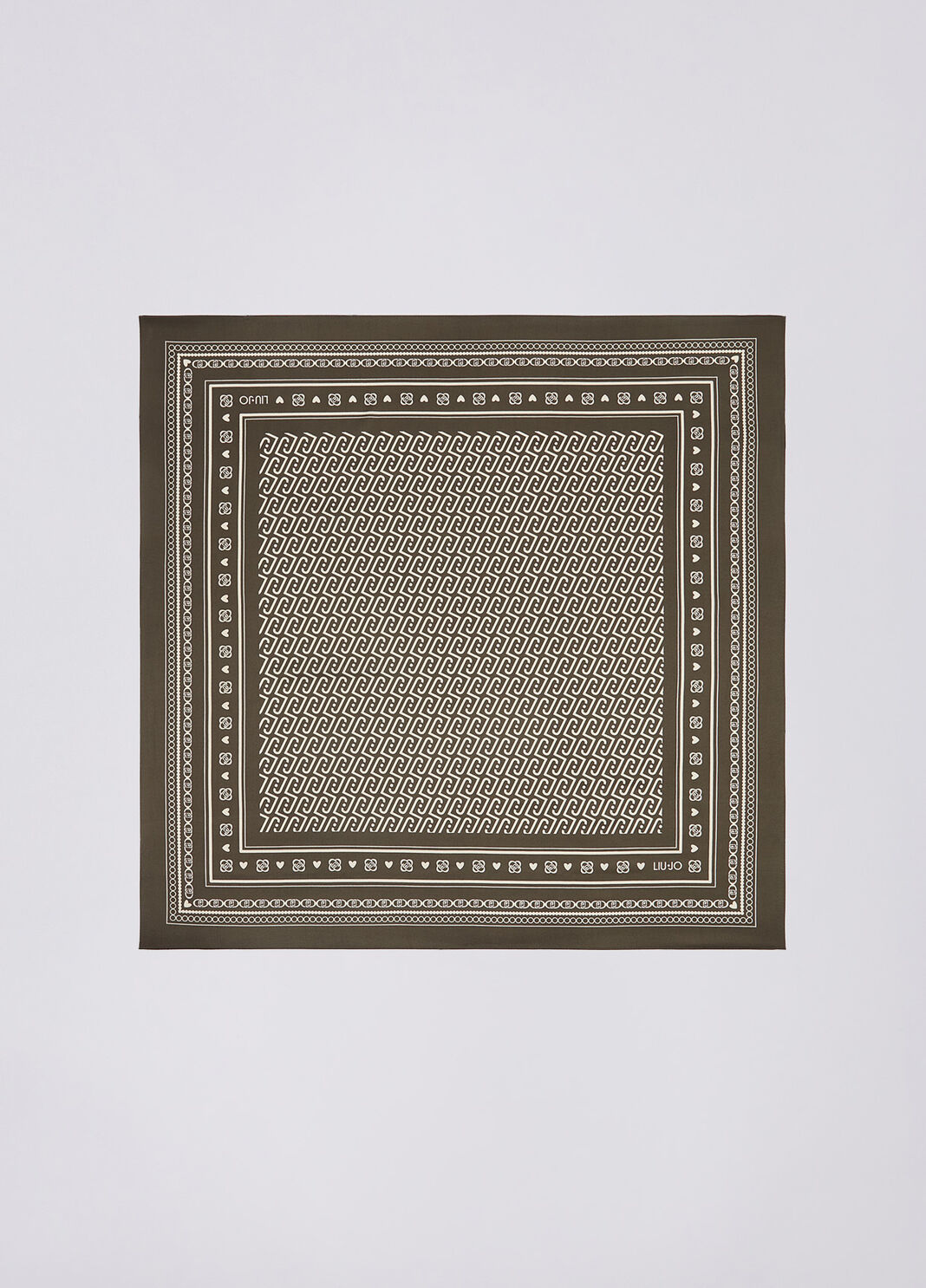 Scarf large with monogram logo khaki green Liu Jo - large image number 2