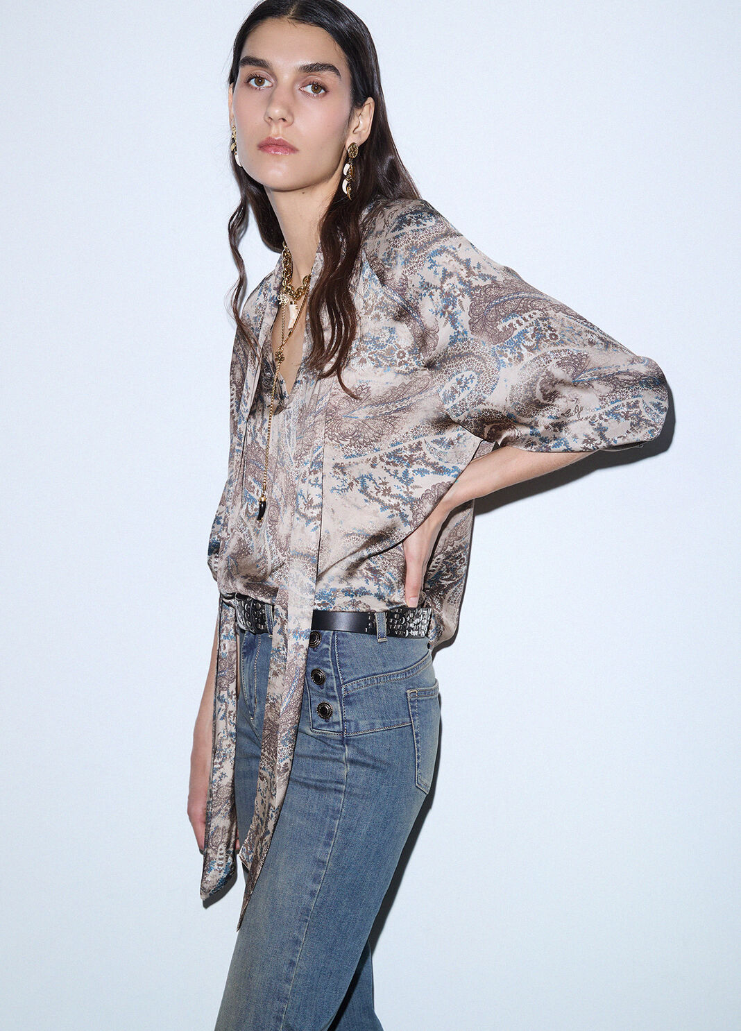 Flare-Jeans mit Schmuckkn&ouml;pfen denimblau Liu Jo - large image number 3