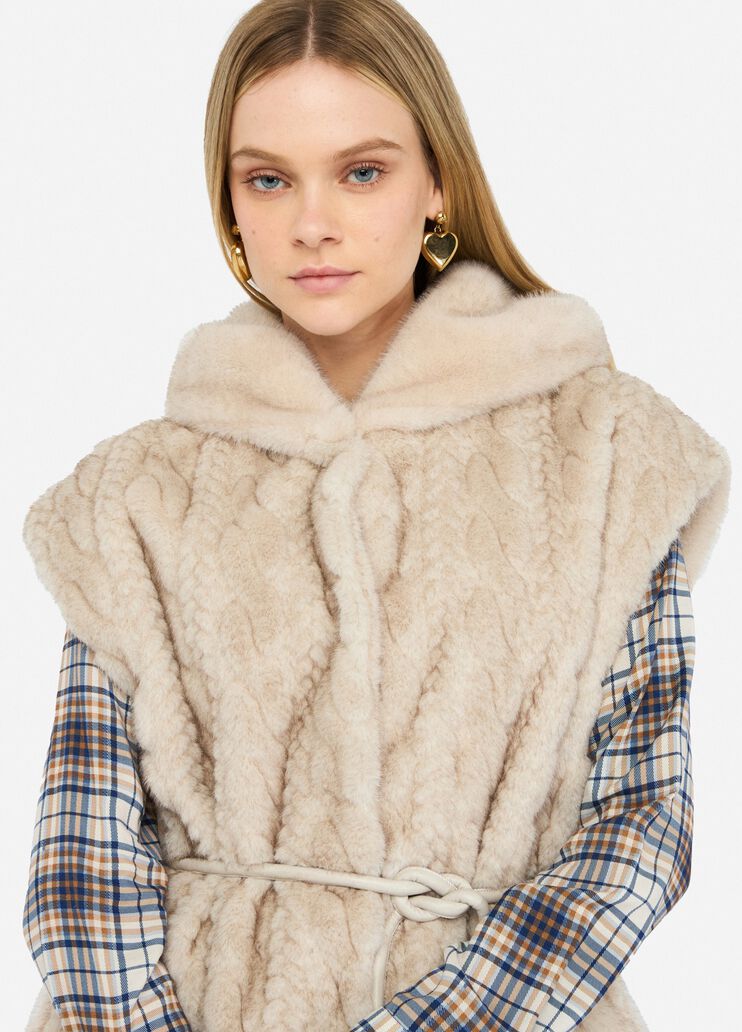 Vest with hood beige Liu Jo - large image number 2 Vest with hood beige Liu Jo - large image number 2