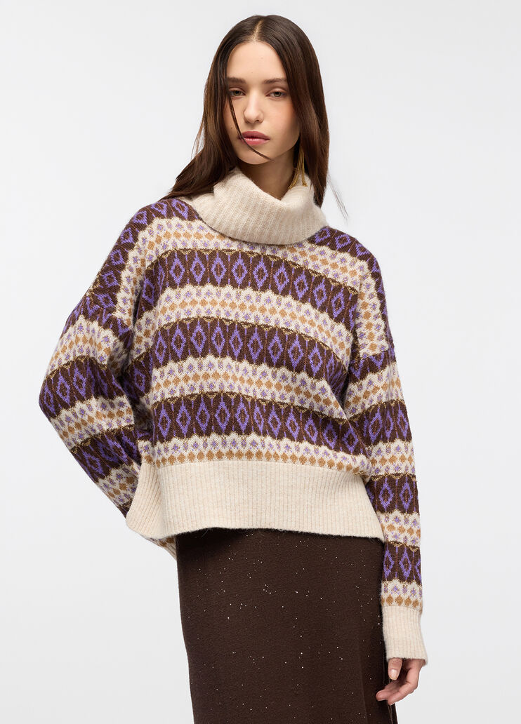 Jacquard turtleneck purple Liu Jo - medium