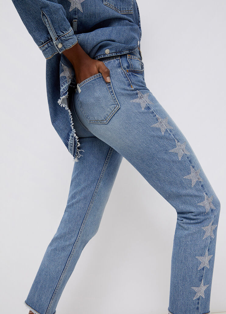 Eco-friendly jeans with jewel stars blue denim Liu Jo - large image number 2 Eco-friendly jeans with jewel stars blue denim Liu Jo - large image number 2